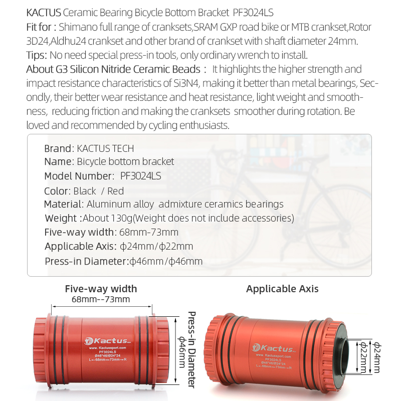 KACTUS Bicycle Bottom Bracket  - огляд і ціна Tech Bike Accessories